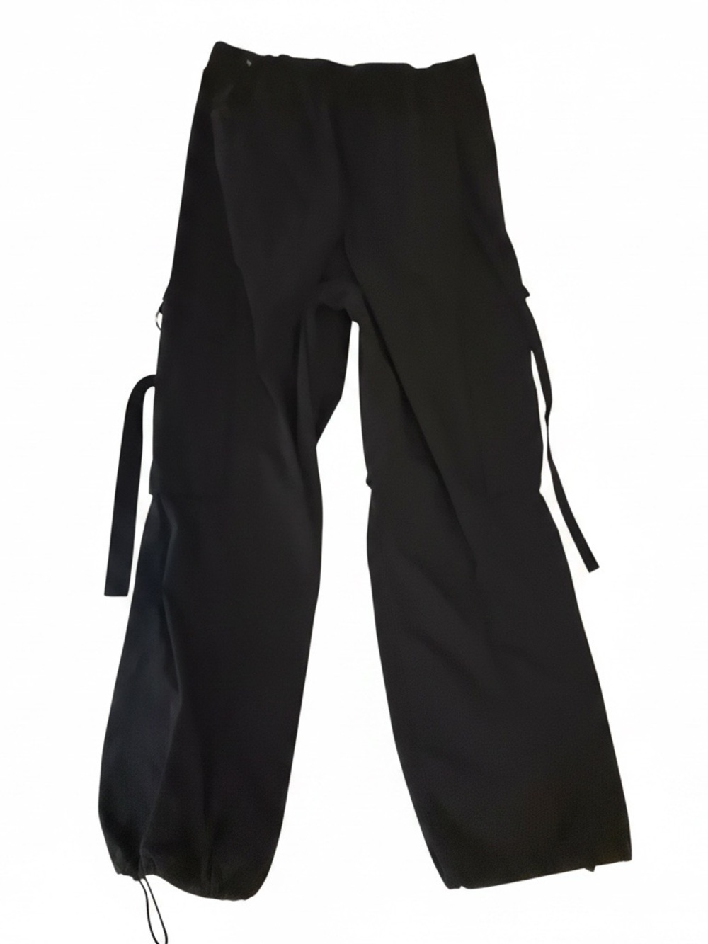 Black Utility Cargo Drawstring Pants